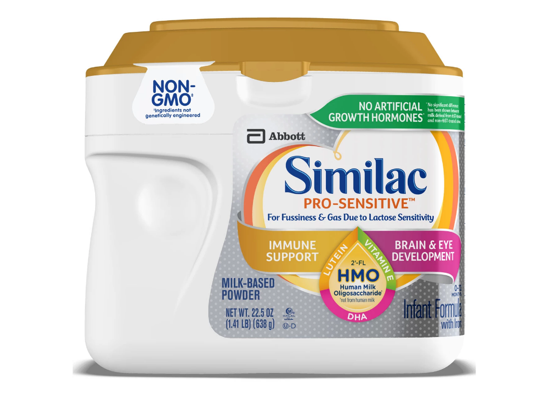  美国雅培Similac防乳糖过敏HMO婴幼儿奶粉(0-12个月)638g