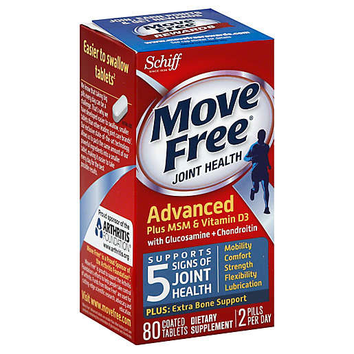 Move Free 氨糖软骨素钙片 美国进口 维骨力维生素D3 成人中老年人膳食营养补充剂 MSM蓝瓶80粒