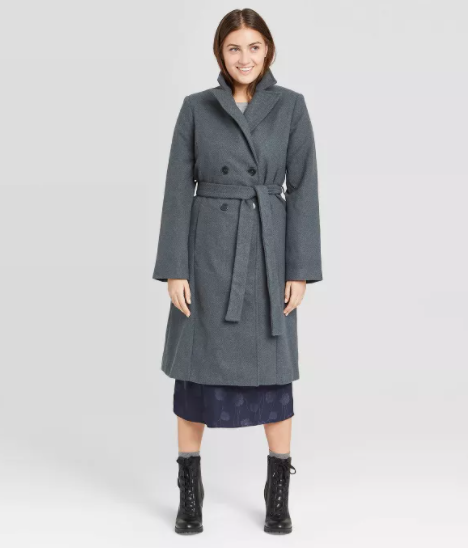 Women's Double Breasted Wrap Coat - A New Day™